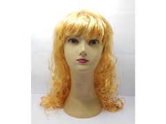 (image for) 1Pc Golden Long Curly Wavy Cosplay Party Hair Wig 50cm