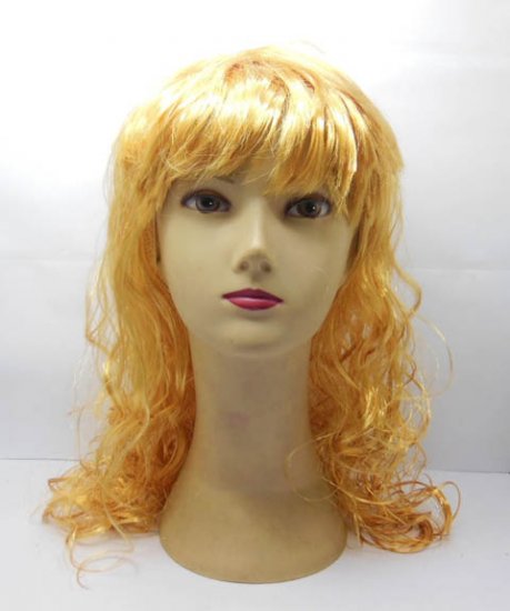 4Pcs Golden Long Curly Wavy Cosplay Party Hair Wig 50cm - Click Image to Close