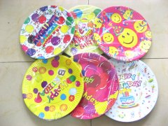 (image for) 100 Happy Birthday Party Cartoon Paper Dishes co-c46