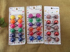 (image for) 1Sheet 24mm Stylish Elastic Bubble Ball Hair Ties Holders Hair