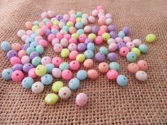 (image for) 500Grams (2150Pcs) Flat Round Plastic Beads Mixed 8mm Dia.