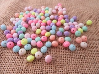 500Grams (2150Pcs) Flat Round Plastic Beads Mixed 8mm Dia.