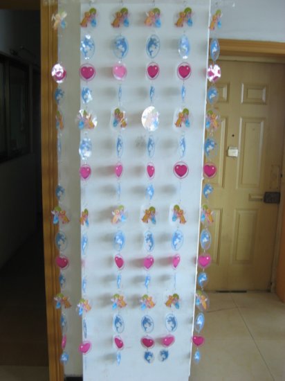 1X Girl & Dolphin Cartoon Curtain with Curtain Rod - Click Image to Close