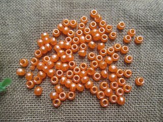 500g Orange Barrel Pony Beads Loose Bead 8mm (image for) 500g Orange Barrel Pony Beads Loose Bead 8mm