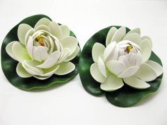 (image for) 25 Floating 10.5cm Lotus Flower Ornament Wedding Decor - White