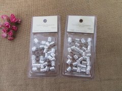 (image for) 1Sheet x 42Pcs Silver Plated Hair Dreadlock Bead Cuff Braiding