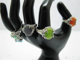 100 Fashion Silver Plated Rings Mixed Colour