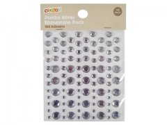 12Packs X 100Pcs Self-adhesive Jumbo Silver Look Rhinestones 12Packs X 100Pcs Self-adhesive Jumbo Silver Look Rhinestones