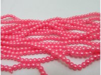 18000 Hot Pink 4mm Round Simulate Pearl Beads