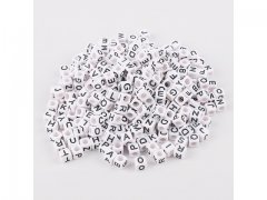 500g White & Black Alphabet Letter Cube Beads 6mm 500g White & Black Alphabet Letter Cube Beads 6mm