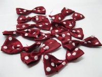 500X Dark Red Bowknot Bow Tie Decorative Embellishments