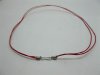 95 Red 2-String Waxen Strings For Necklace Nickel Clasp