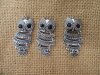 20Pcs Alloy 3D Large Vivid Owl Beads Charms Pendants