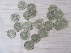 100 Chinese Fengshui Bronze Eight Trigrams Pendants 25mm Dia