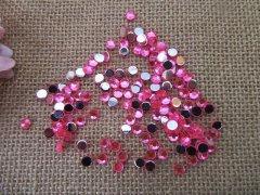 36Sheets x 144Pcs Bright Pink Flatback Acrylic Gemstones Rhinest