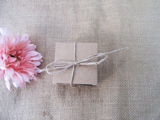 50X Kraft Chic Sweets Candy Gift Boxes W/Hemp Cord Party
