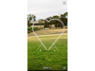1X White Heavy Duty Large Double Heart Garden Wedding Arch