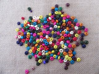 250Grams Flat Round Wooden Loose Beads for Crafts