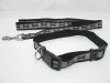 5Sets Reflective Adjustable Dog Collar & Lead Black 38-62cm