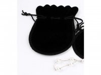 100 Black Velvet Drawstring Jewelry Pouches jew-b145