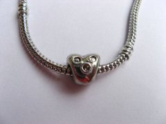 10 Alloy European Heart Thread Beads ac-sp332 10 Alloy European Heart Thread Beads ac-sp332