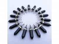 10X Dark Blue Dinas Pendant Hexagon Prism Beads Charms Necklace