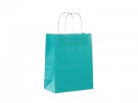 48 Kraft Paper Gift Carry Shopping Bag 33x26x12cm Teal Blue