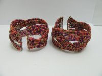 12Pcs Open Ended Bangle Multi Loop Seed Beads Bracelet
