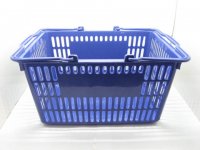 2Pcs Blue Plastic Convenient Shopping Baskets