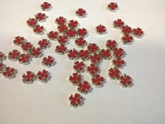 50 pcs RED FLOWER floating charm 50 pcs RED FLOWER floating charm