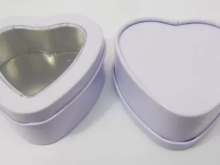 12 Heart White Metal Tin Candy Box Wedding Favor