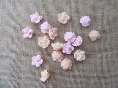50Pcs Polymer Clay Rose Flower Beads Charms 20x12mm