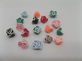 200 Fancy colour Rose Polymer Clay Beads finding