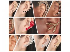 6Prs Crystal Ear Cuff Warp Ear Clip Fashion Earrings White Card 6Prs Crystal Ear Cuff Warp Ear Clip Fashion Earrings White Card