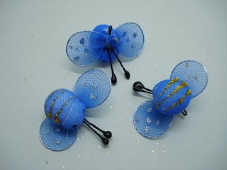 100 Bright Blue Cute Bee Charms Jewellery Crafts
