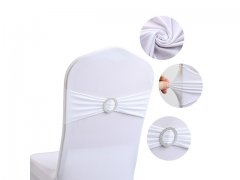 10Pcs White Spandex Stretch Sashes Chair Wider Bow Wedding Venue 10Pcs White Spandex Stretch Sashes Chair Wider Bow Wedding Venue