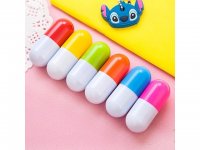 100pcs Capsule Stretch Retractable Ballpoint Pen Mixed Color