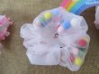 1Sheet x 2Pcs Rainbow Balls Pom Pom Elastic Hair Bands Scrunchie