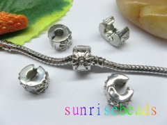 20 White-K Plated Sun Stopper Bead Clip Fit European Beads Charm 20 White-K Plated Sun Stopper Bead Clip Fit European Beads Charm