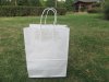 12Pcs White Kraft Paper Bags with Carrying Strap 26x20x10.5cm