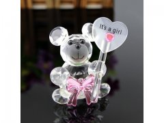 10Pcs Glass Bear Baby Shower Souvenir - It's a girl 10Pcs Glass Bear Baby Shower Souvenir - It's a girl