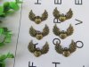 20Pcs Antique Bronze Angel Wing Pendant Charm Jewelry Finding