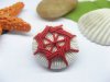4x5pcs Red Handcrafted Buttons w/Octagonal Flower Décor. 4x5pcs Red Handcrafted Buttons w/Octagonal Flower Décor.