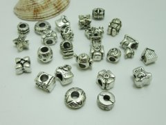 100Pcs New Alloy European Beads No Thread Assorted 100Pcs New Alloy European Beads No Thread Assorted