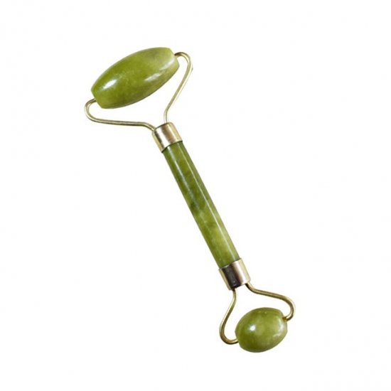 4Pcs Facial Beauty Massage Tool Green Jade Double Roller Face Th - Click Image to Close
