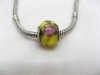 100 Yellow Murano Rose Flower Round European Glass Beads 100 Yellow Murano Rose Flower Round European Glass Beads