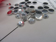 500Pcs Silver Faceted Flatback Rhinestones 12x3.5mm
