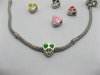 20 Metal Enamel Heart Thread European Beads