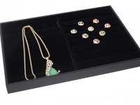 1Pc Velvet Ring Necklace Display Case Jewelry Holder 2 Fuction
