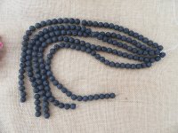 5String x 37Pcs Black Round Lava Stone Beads Jewelry Making 10mm